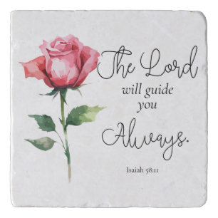 Isaiah 58:11 Flower Graduation Bible Verse Trivet