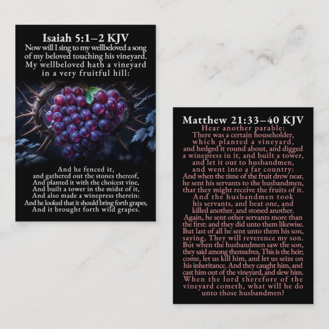 Isaiah 5:1–2 and Matthew 21:33–40 KJV Card Box (Front/Back)