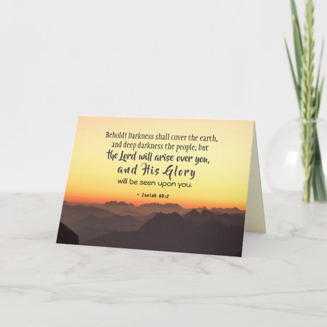 Isaiah 60:2 Darkness shall cover the Earth Bible Card (Front)