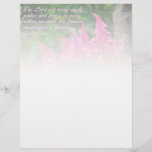 Isaiah 61:11 Pink Floral Inspirational Letterhead<br><div class="desc">A Heaven to Earth design featuring an inspiring image from nature and thoughtfully combined with a scripture verse from Isaiah reflecting the beauty of the moment. This image is derived from a photo taken by Blair Wainman (aka Heaven to Earth design ) to complement your office accessories, at home or...</div>