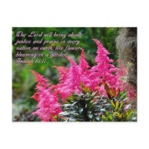 Isaiah 61:11 Pink Floral Inspirational