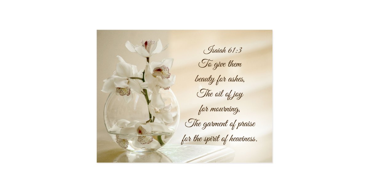 Isaiah 61:3 Beauty for Ashes, Bible Verse, Orchid Postcard ...