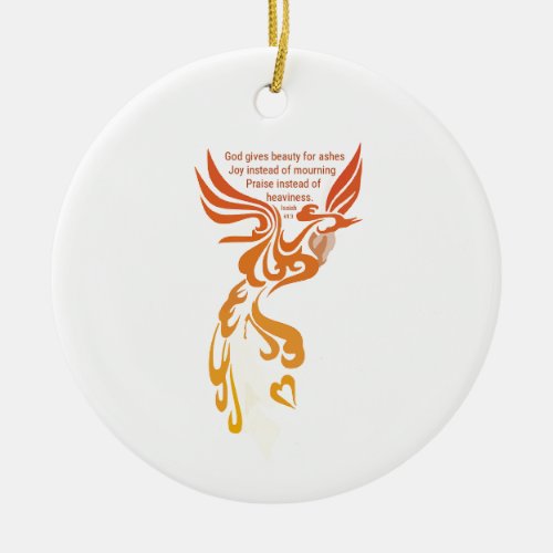 Isaiah 61 Phoenix Oval Ceramic Ornament