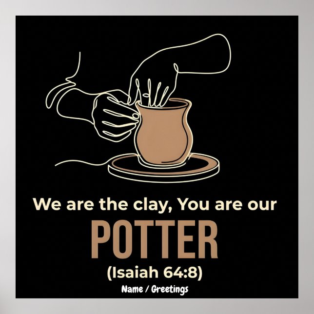 Isaiah 64:8 Potter and Clay Minimalist Line Art  Poster (Front)