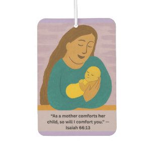 Isaiah 66:13 Comforting Mother and Baby Postcard Air Freshener