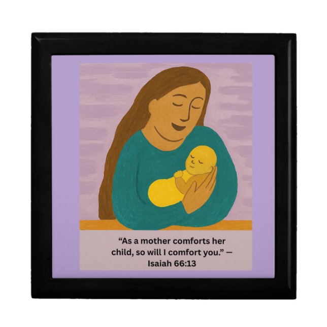 Isaiah 66:13 Comforting Mother and Baby Postcard Gift Box (Front)