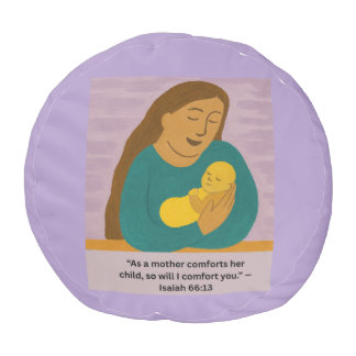 Isaiah 66:13 Comforting Mother and Baby Postcard Pouf
