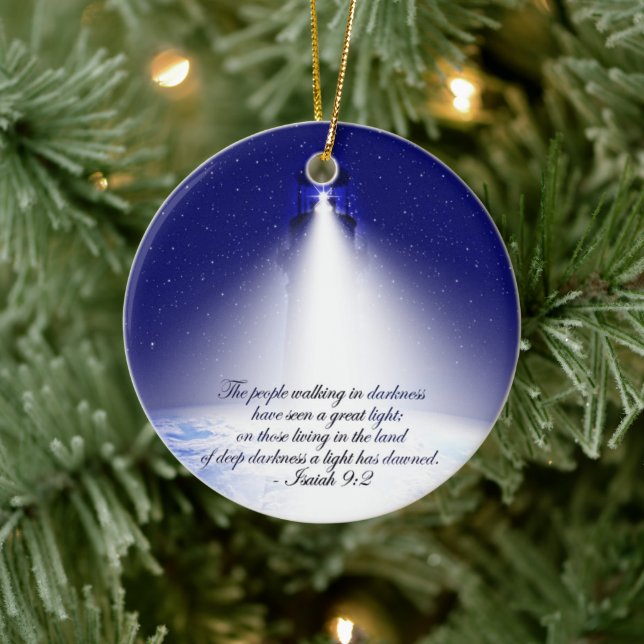 Isaiah 9:2 Christmas Ceramic Ornament (Tree)