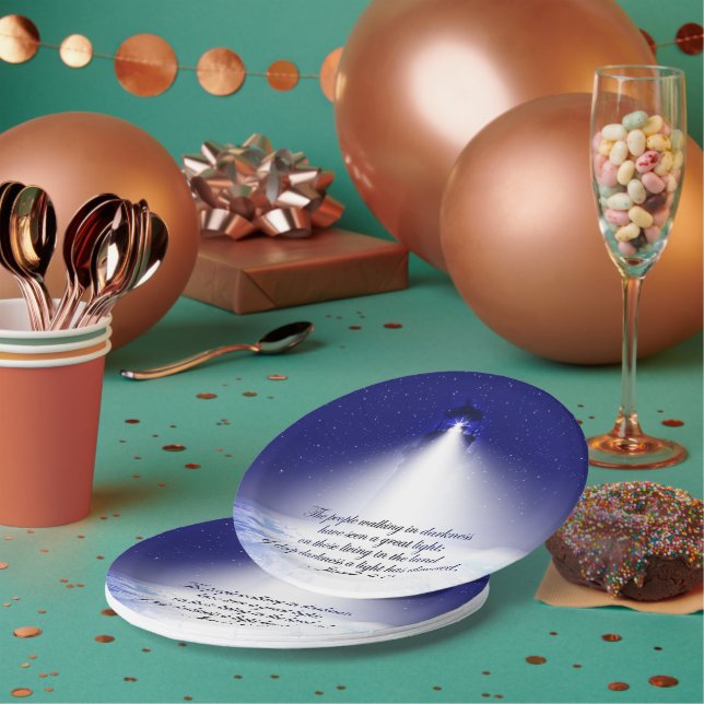Isaiah 9:2 Christmas Photo Paper Plates (Multi)