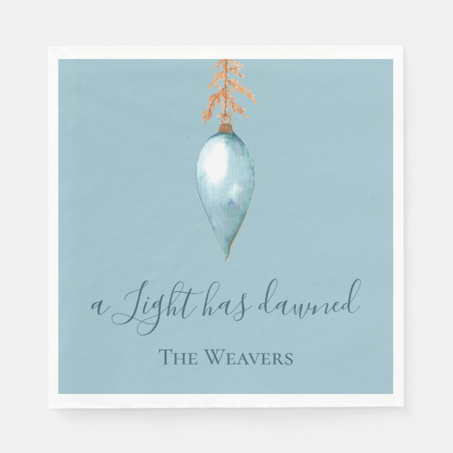 Isaiah 9:2 Original Watercolor Christian Christmas Napkins (Front)