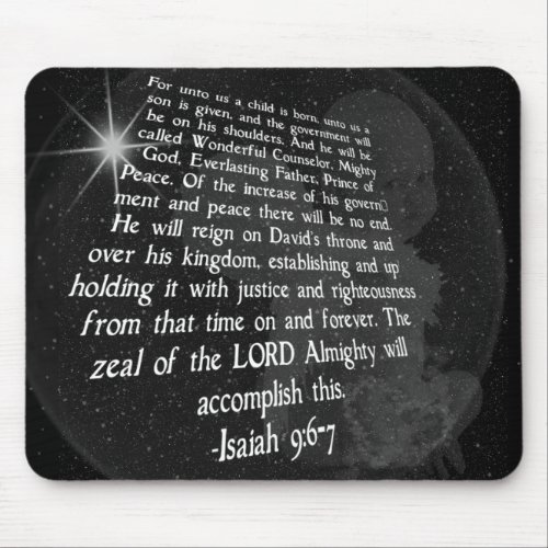 Isaiah 96_7 Unto Us a Child is Born _ Jesus Mouse Pad