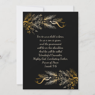 Isaiah 9:6 Christian Personalized Unique Christmas Holiday Card
