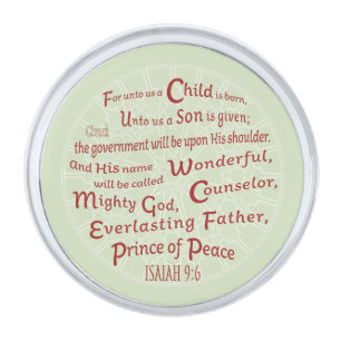 Isaiah 9:6 Christmas Bible Verse Silver Finish Lapel Pin