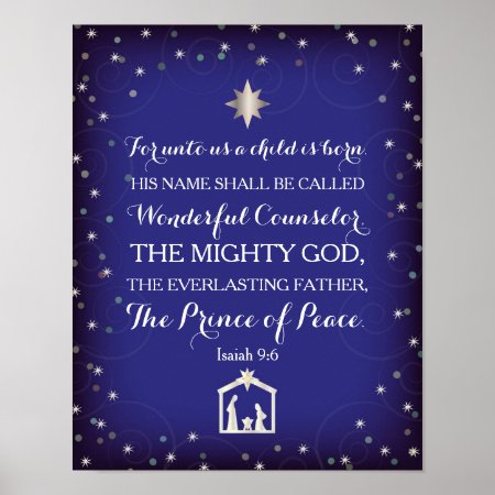 Isaiah 9:6 For Unto Us A Child Is Born (11x14) Poster