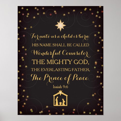 Isaiah 96 For Unto Us A Child Is Born 11x14 Poster