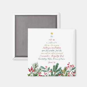 Isaiah 9:6 For Unto Us A Child is Born Christmas Magnet