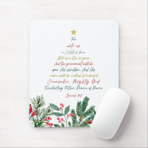Isaiah 9:6 For Unto Us A Child is Born Christmas Mouse Pad