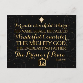 Isaiah 9:6 For Unto Us A Child Is Born Holiday Postcard by OnceForAll at Zazzle