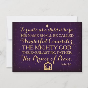 Isaiah 9:6 For Unto Us A Child Is Born Invitation by OnceForAll at Zazzle