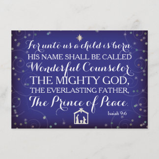 Isaiah 9:6 For Unto Us A Child Is Born Invitation