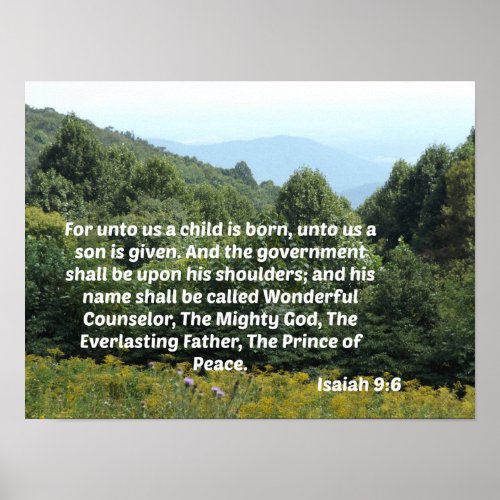 Isaiah 96 For unto us a child is born unto us a Poster