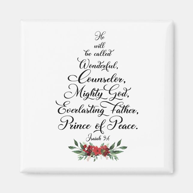 Isaiah 9:6 He will be called wonderful Magnet (Front)