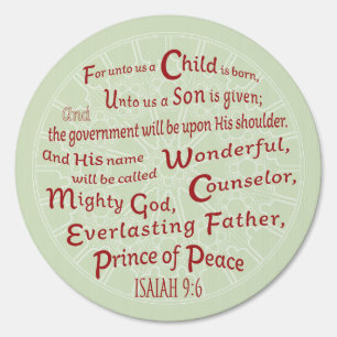 Isaiah 9:6 in Christmas Colors Sign