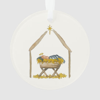 Isaiah 9:6 Original Watercolor Baby Jesus Nativity Ornament