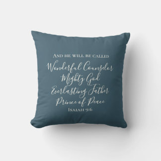 Isaiah 9:6 Original Watercolor Baby Jesus Nativity Throw Pillow