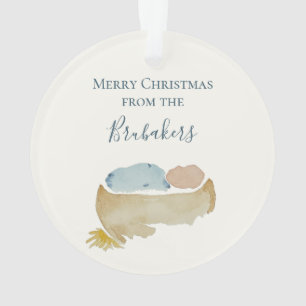 Isaiah 9:6 Personalized Watercolor Baby Jesus Ornament