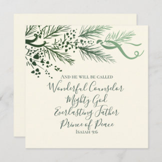 Isaiah 9:6 Prince of Peace Pine Custom Christmas Holiday Card