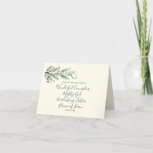 Isaiah 9:6 Prince of Peace Pine Custom Christmas Holiday Card