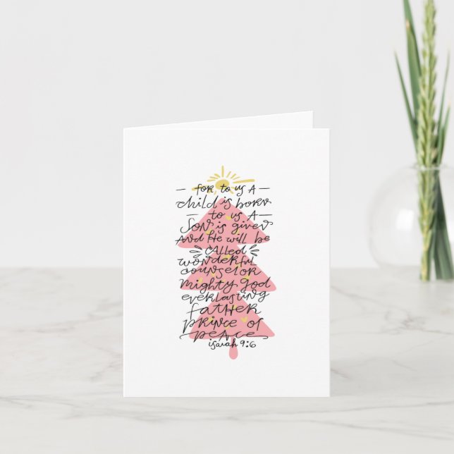 Isaiah 9:6 Typography Christmas Bible Verse Card (Front)