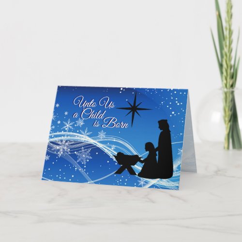 Isaiah 96 Unto us a Child Christmas Nativity Holiday Card