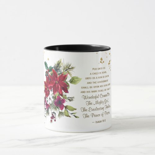 Isaiah 96 Unto Us A Child is Born Bible Christmas Mug