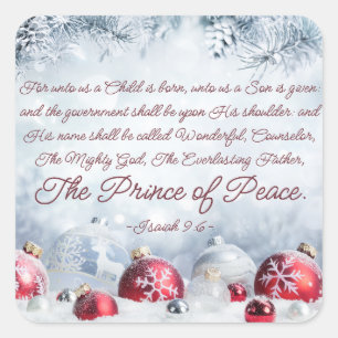 Isaiah 9:6 Unto us a Child is Born Christmas Square Sticker