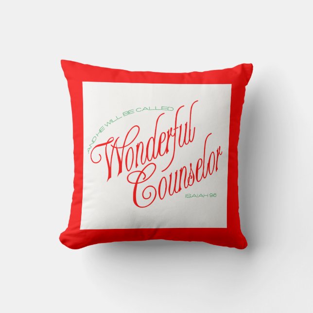 Isaiah 9:6 Wonderful Counselor Scripture Pillow (Front)