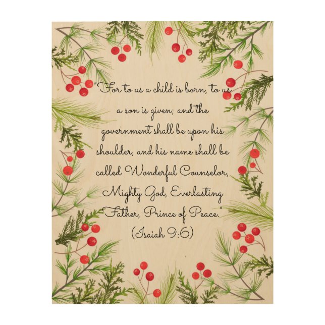 Isaiah 9:6 wood wall art (Front)
