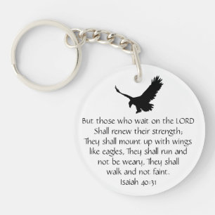 Isaiah Bible Scripture Wait Upon the Lord Eagle Keychain