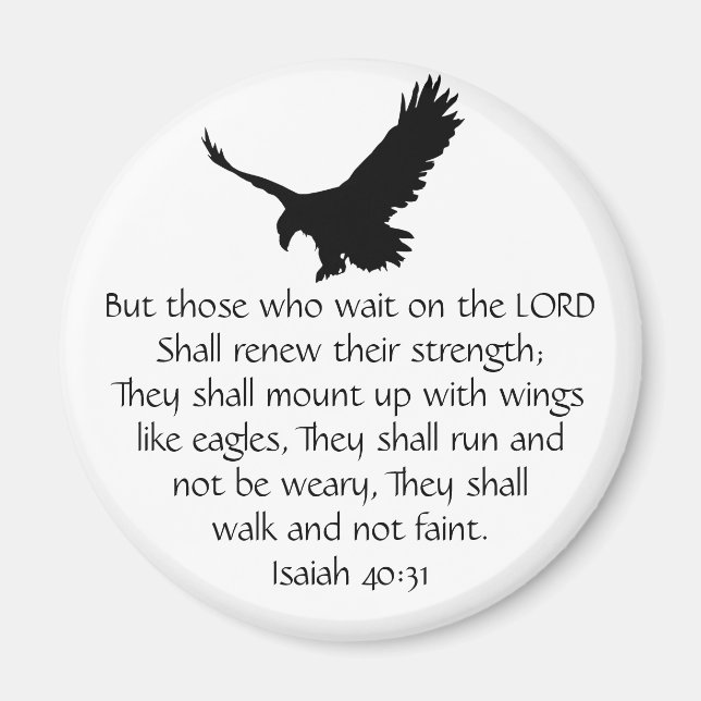 Isaiah Bible Scripture Wait Upon the Lord Eagle Magnet (Front)
