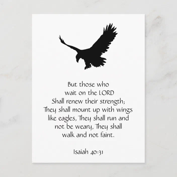 Isaiah Bible Scripture Wait Upon The Lord Eagle Postcard Zazzle Com