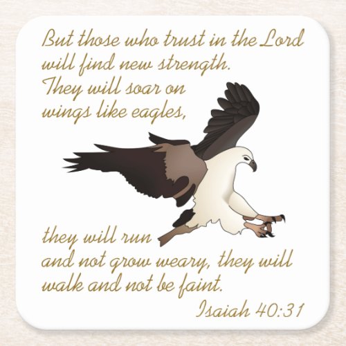 Isaiah Bible Verse Square Paper Coaster