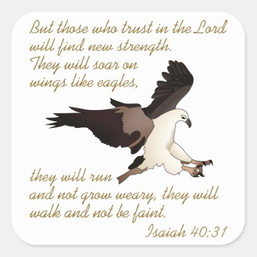 Isaiah Bible Verse Square Sticker