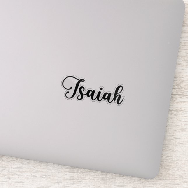 Isaiah Name - Handwritten Calligraphy Sticker (Detail)