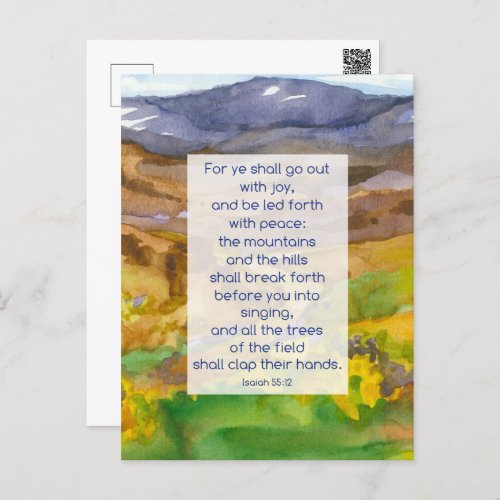 Isaiah Scripture Prayer Card Mountains Landscape 