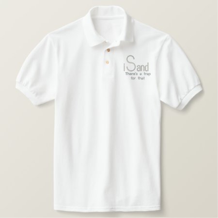 Isand Embroidered Polo Wht Silvrlogo