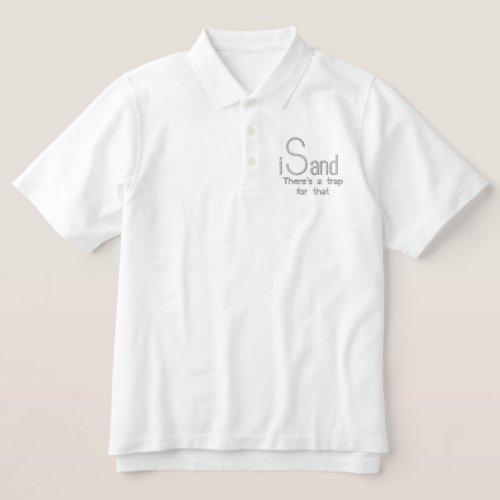 iSand embroidered Polo wht silvrlogo