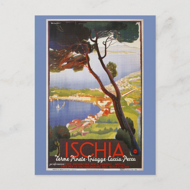 Ischia Island Italy summer travel ad Postcard (Front)