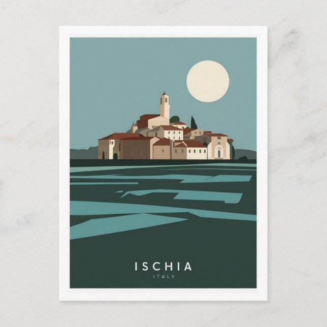Ischia Italy Stylist Illustration Postcard (Front)