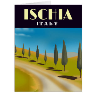 Ischia Italy travel poster Cards